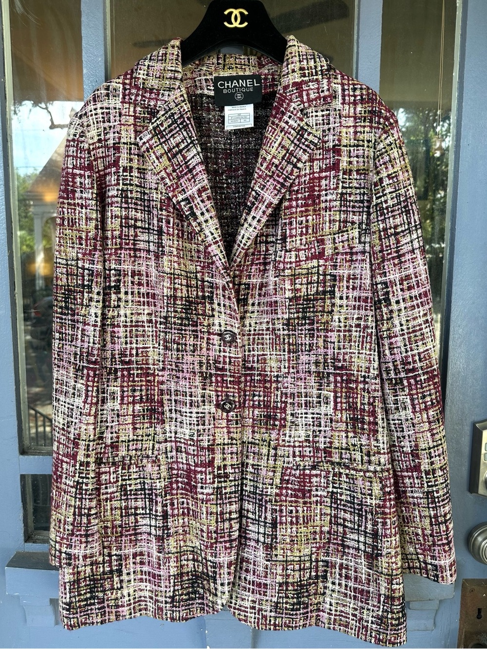 Multi-Color Lightweight Tweed Jacket & Skirt Chanel Suit Sz 44